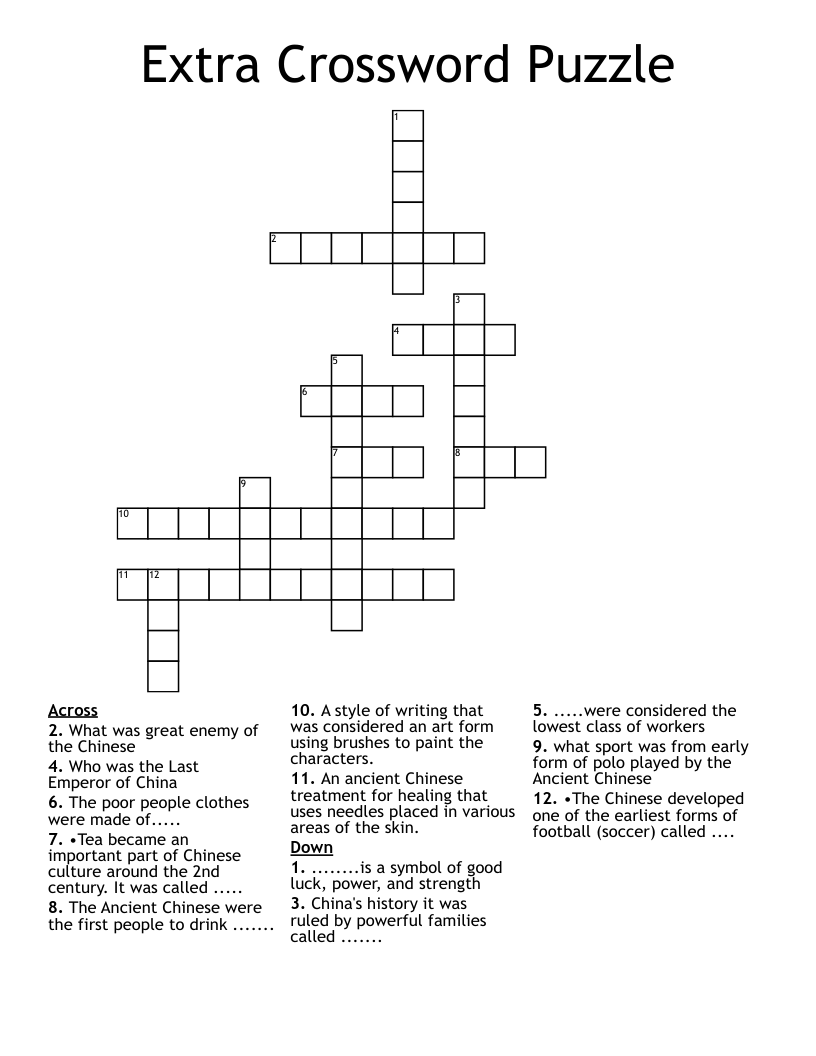 Extra Crossword Puzzle 