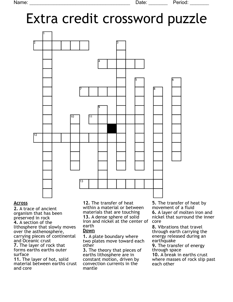 Extra credit crossword puzzle 