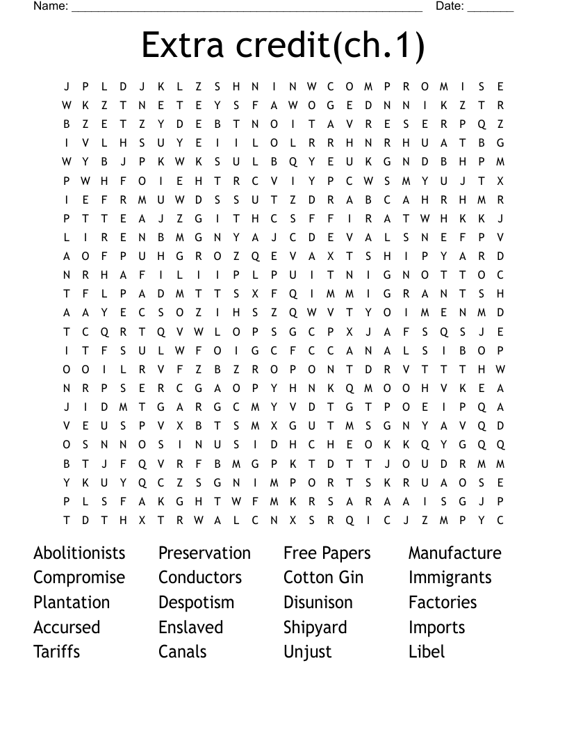 Extra credit(ch.1) Word Search