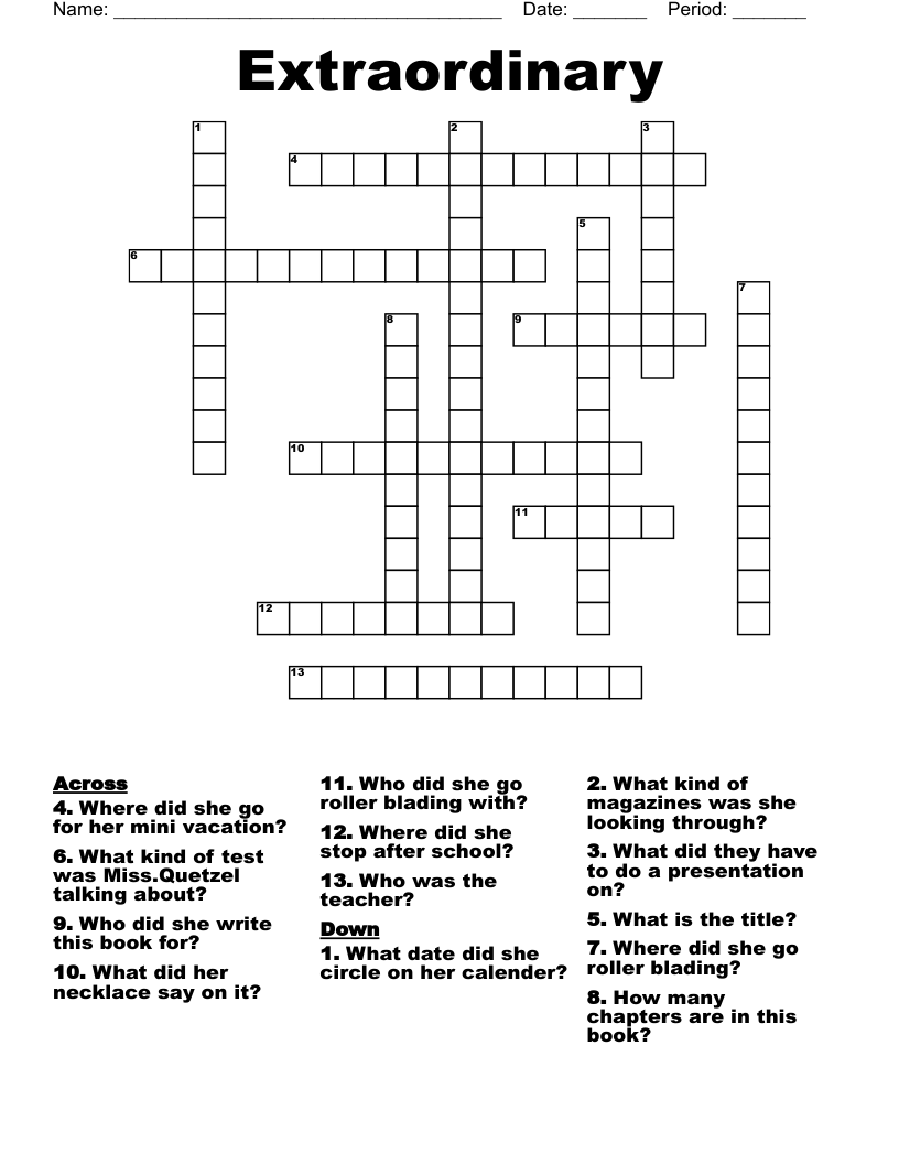 Extraordinary Crossword