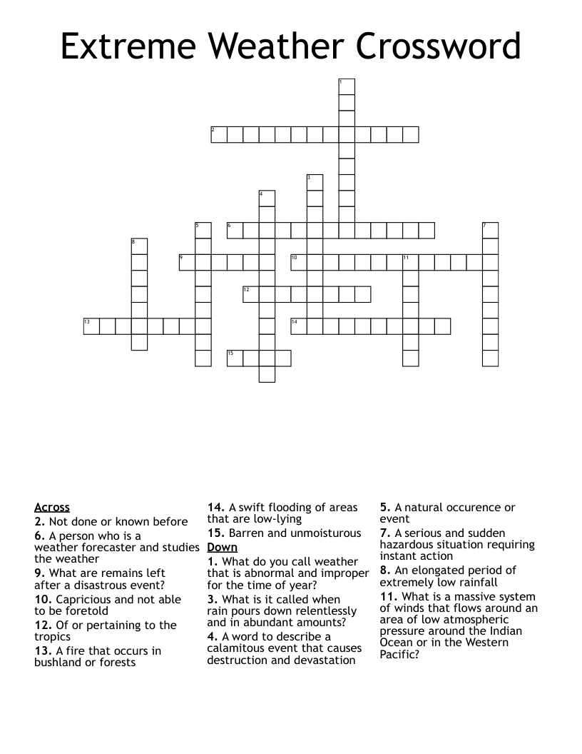 Extreme Weather Crossword