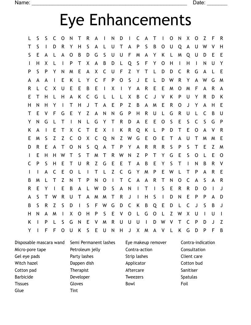 Eye Enhancements Word Search