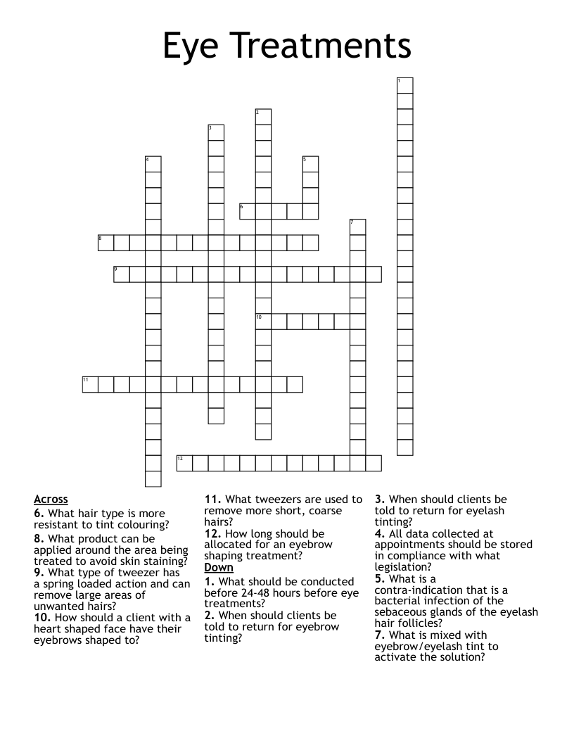 Eye Treatments Crossword