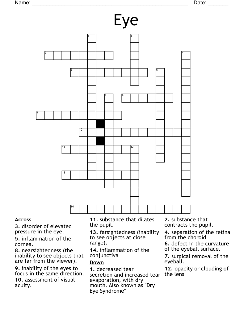 Eye  Crossword