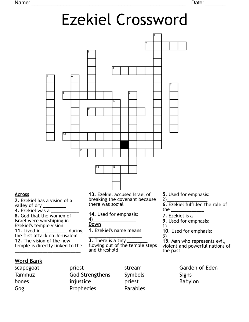 Ezekiel Crossword