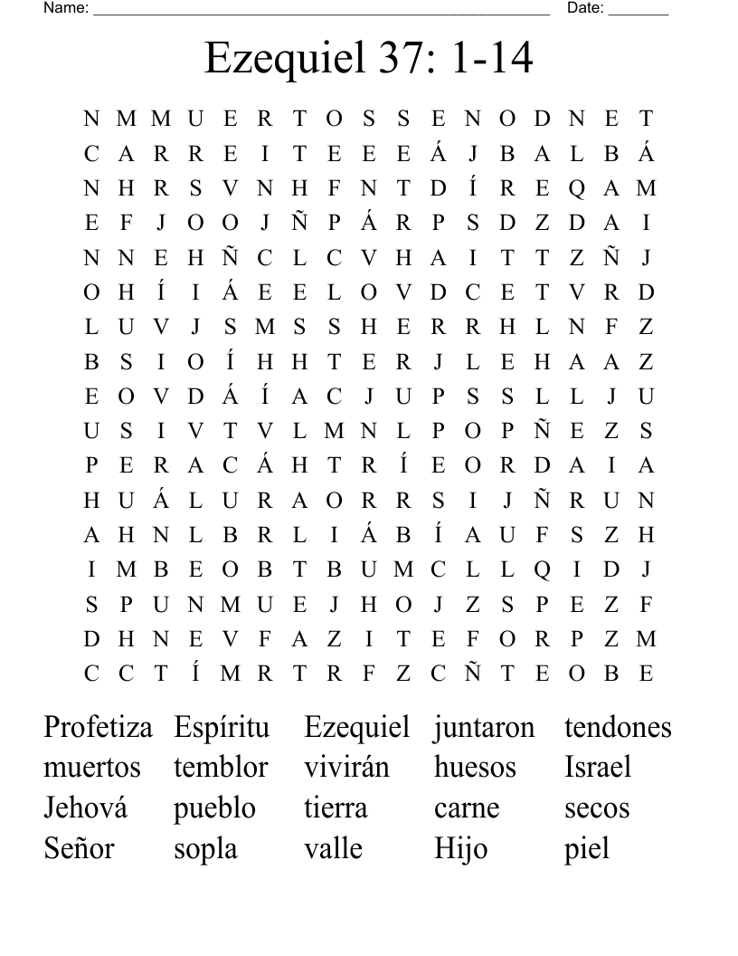 Ezequiel 37: 1-14 Word Search