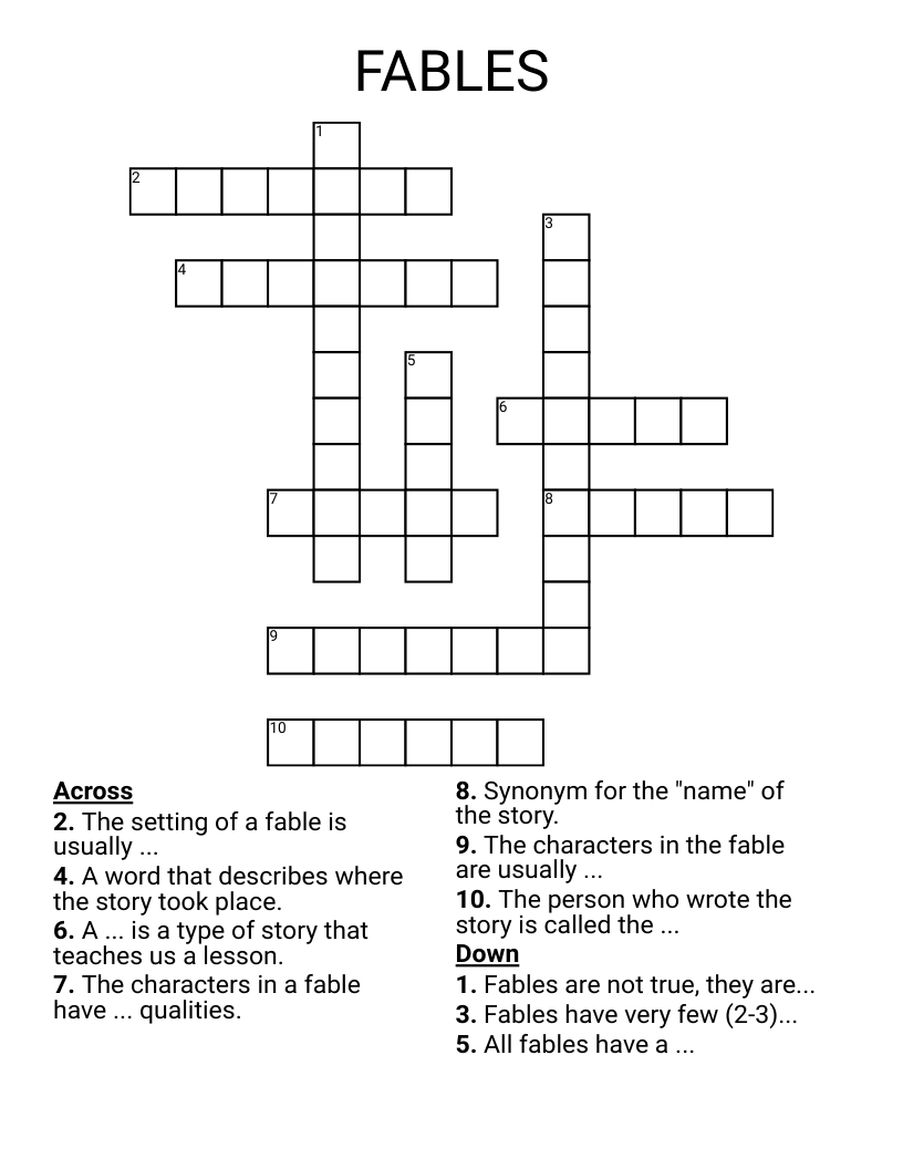 FABLES Crossword