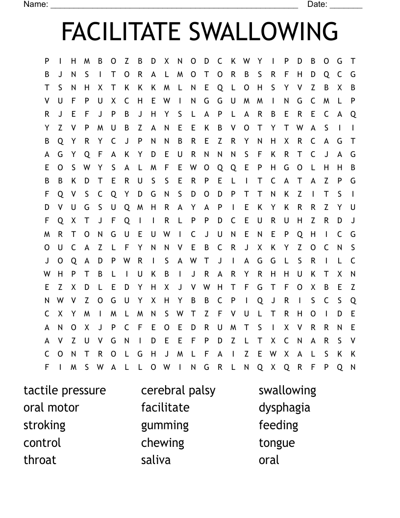 FACILITATE SWALLOWING Word Search