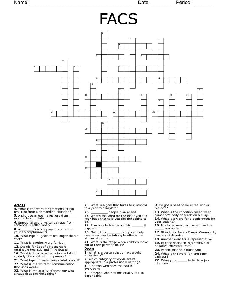 FACS Crossword