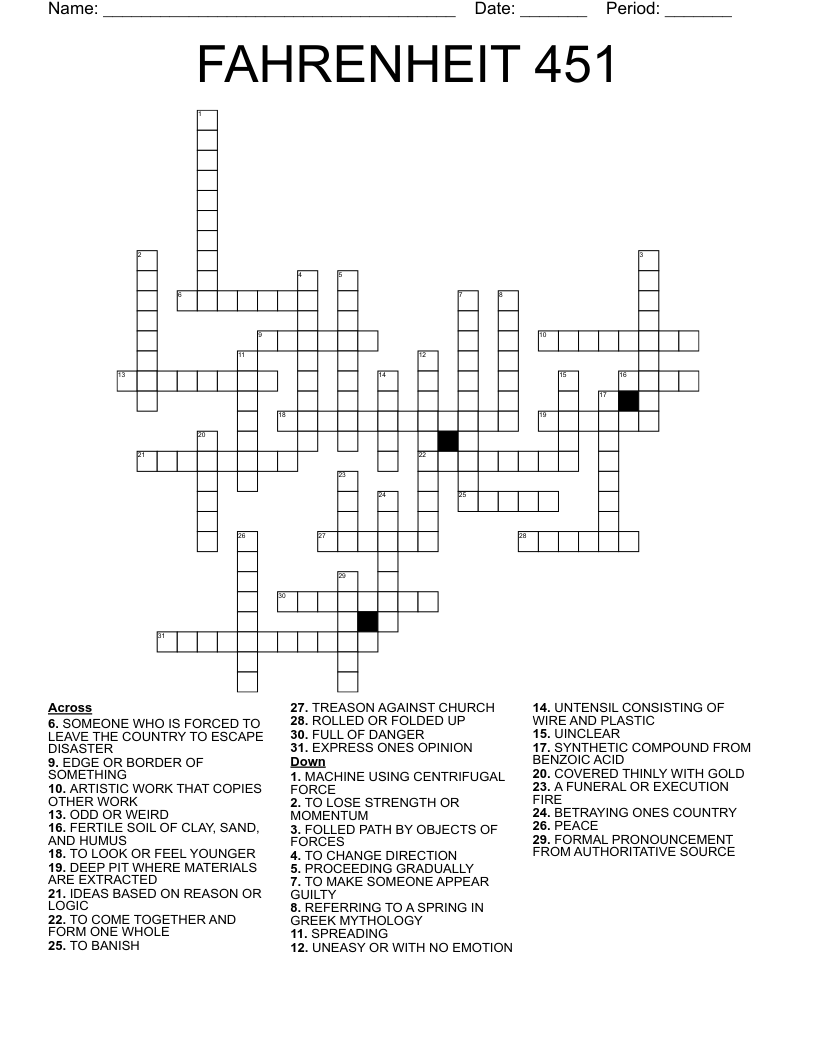 FAHRENHEIT 451 Crossword
