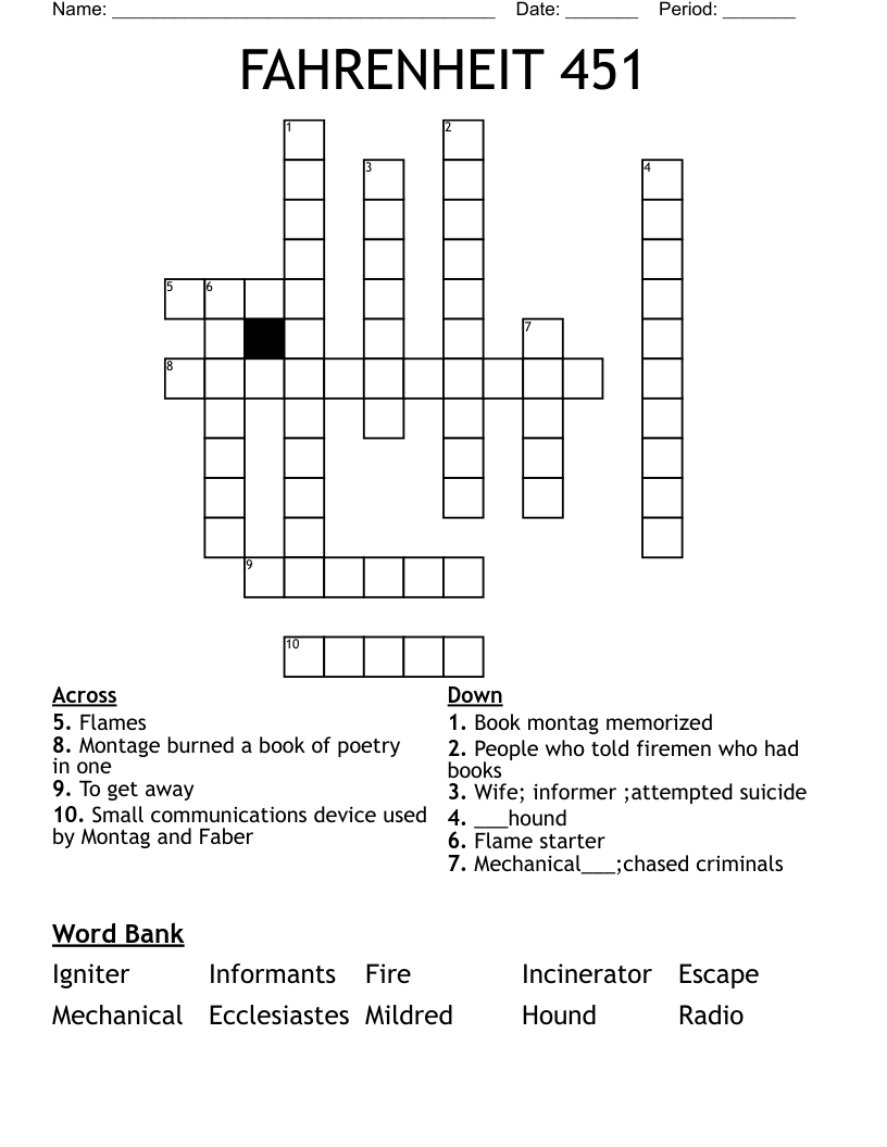FAHRENHEIT 451 Crossword