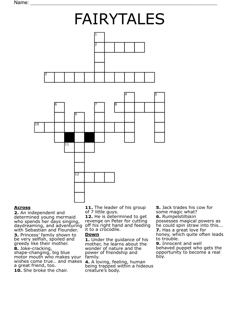 FAIRYTALES Crossword