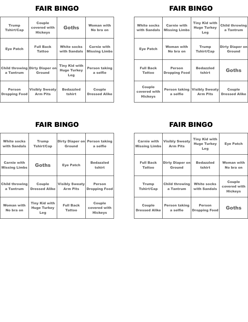 FAIR BINGO