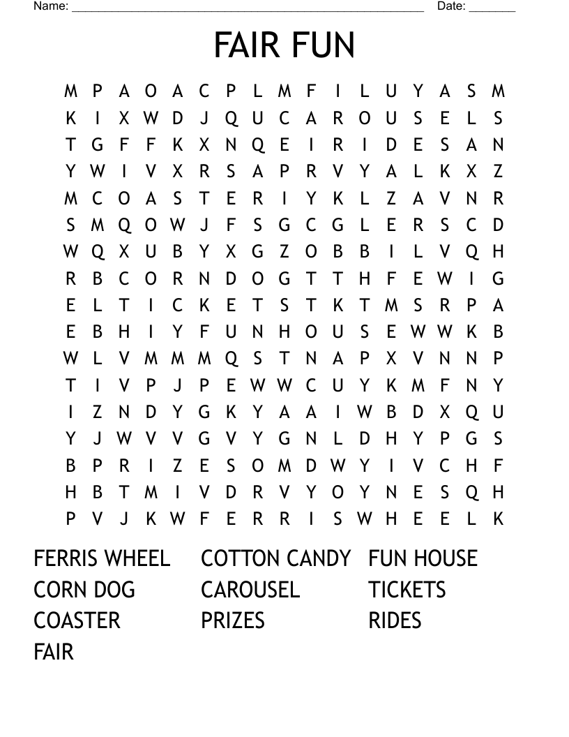 FAIR FUN Word Search