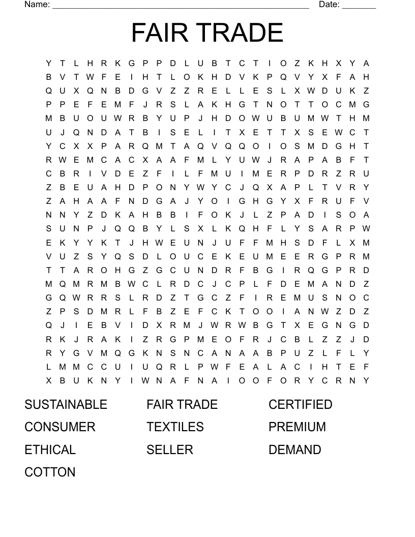 FAIR TRADE Word Search