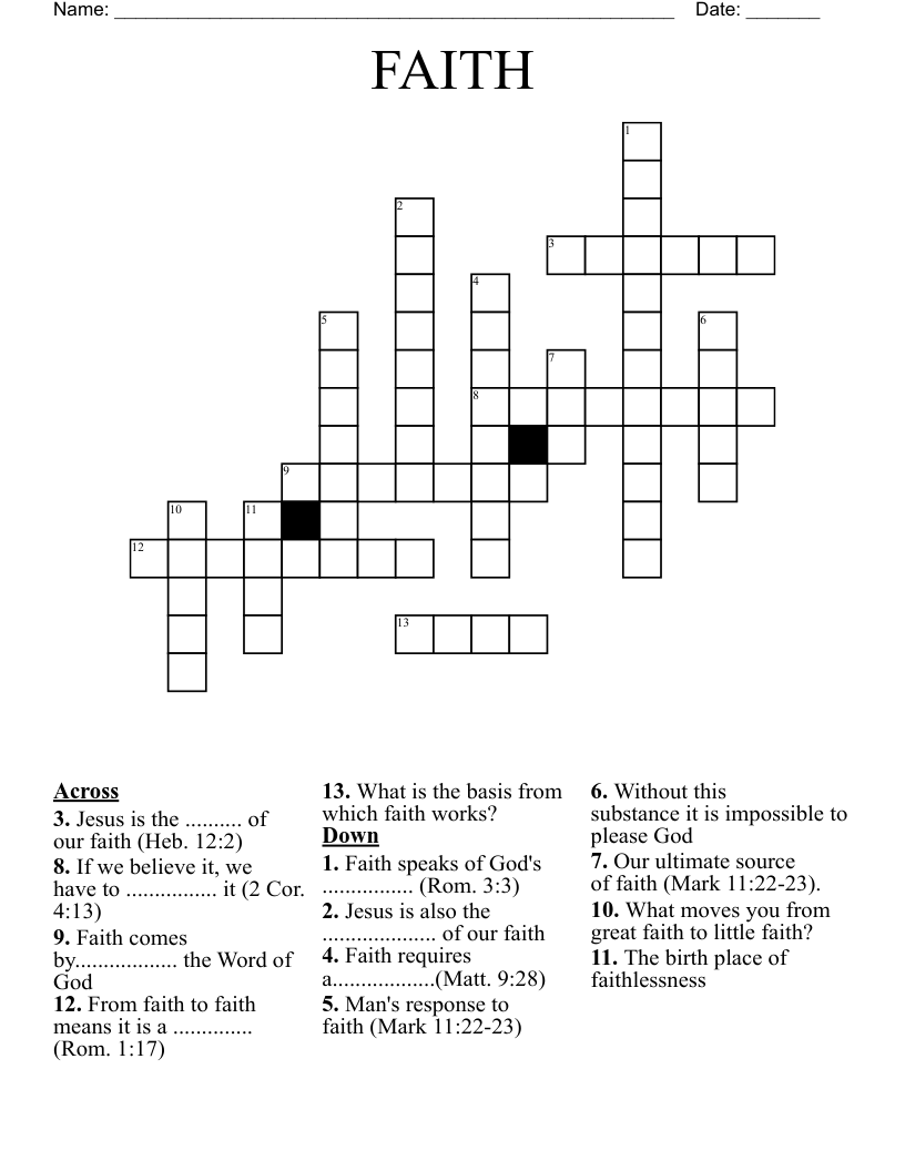 FAITH Crossword