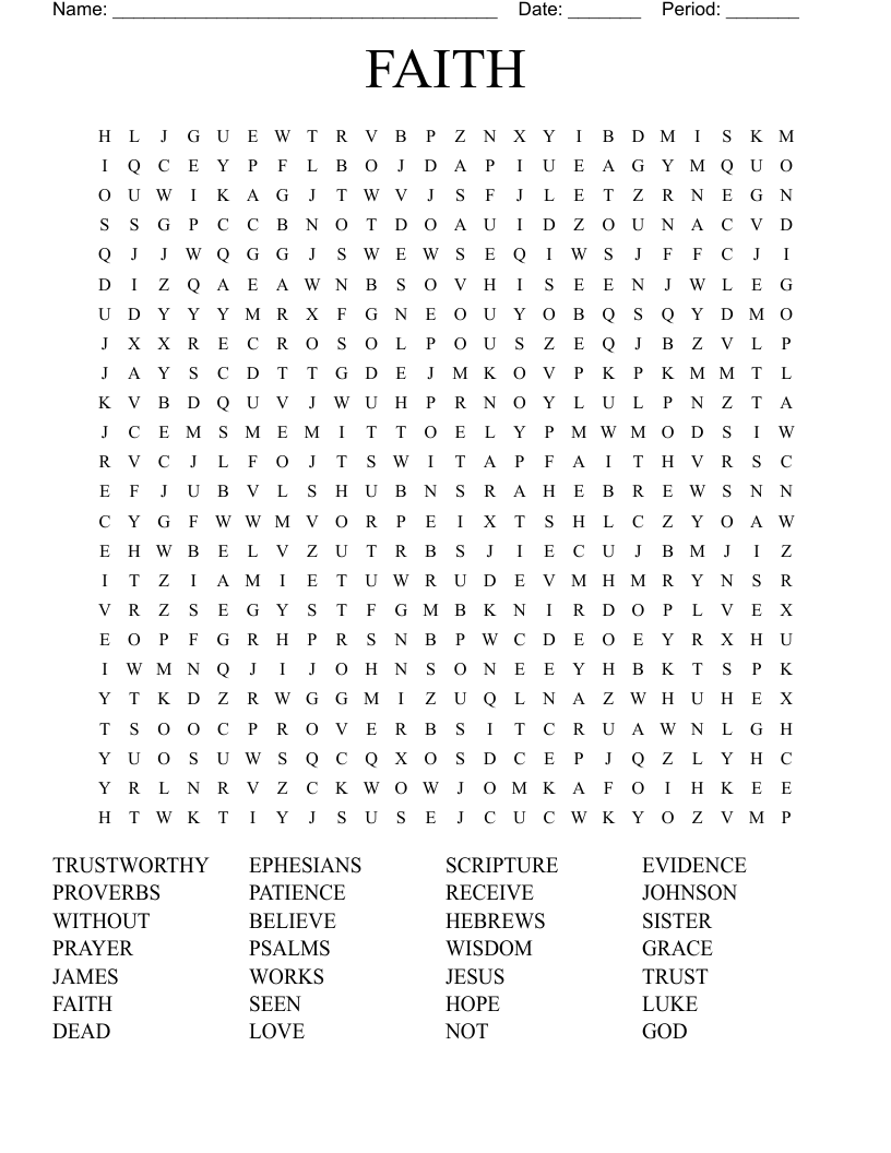 FAITH Word Search