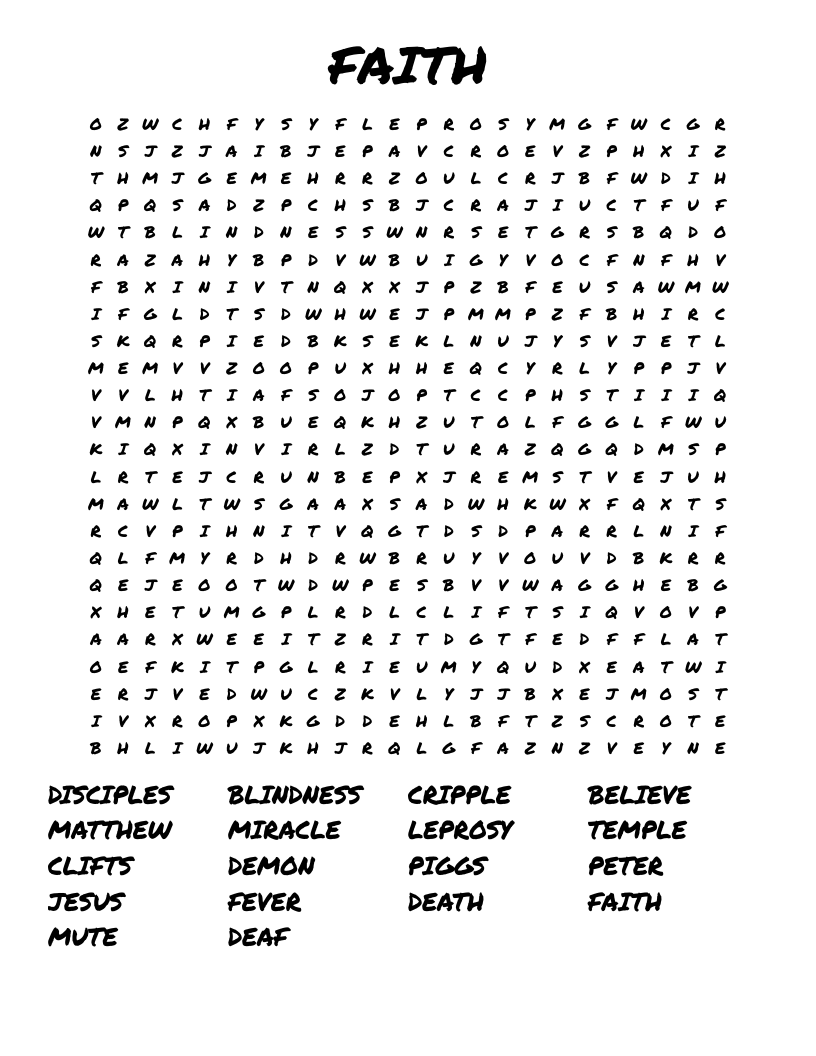 FAITH Word Search