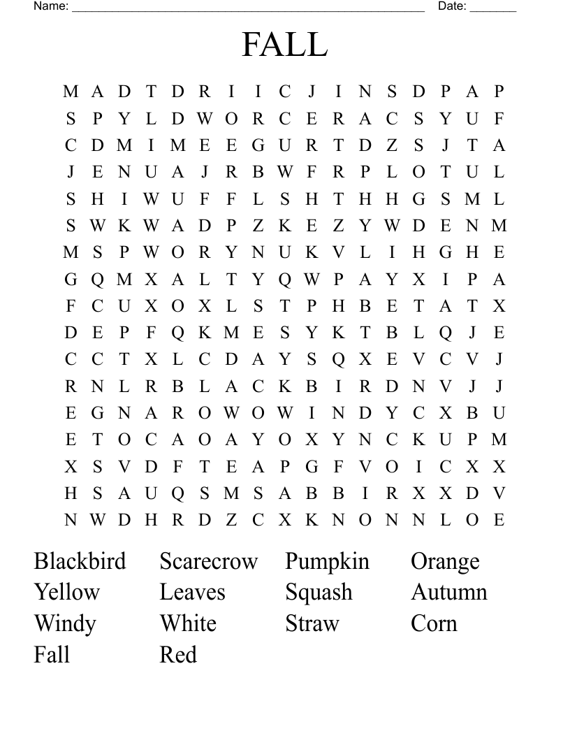 FALL Word Search