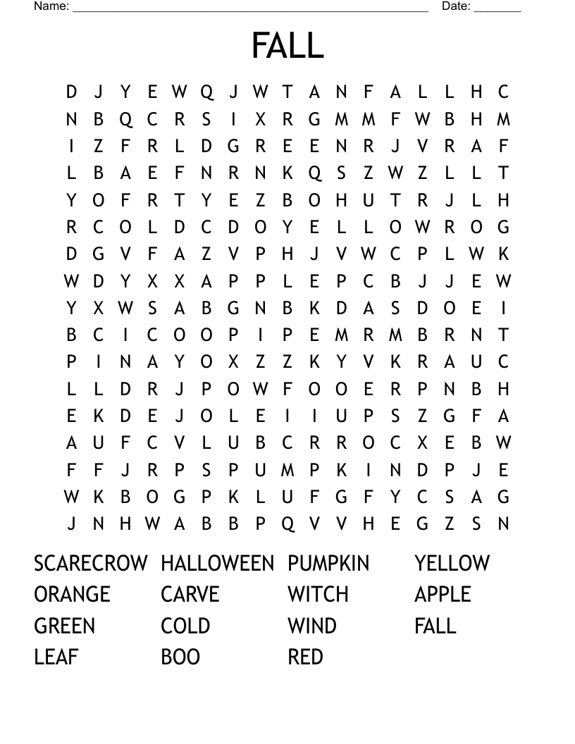 FALL Word Search
