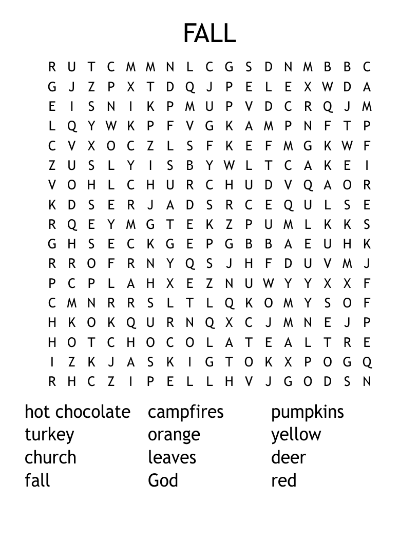 FALL Word Search