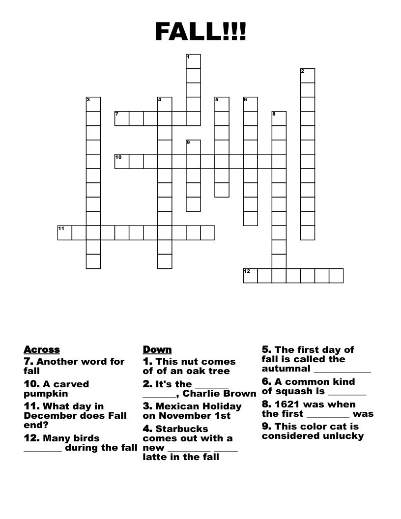 FALL!!! Crossword