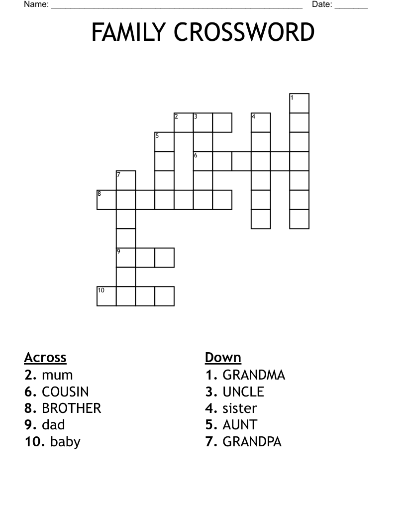 FAMILY CROSSWORD