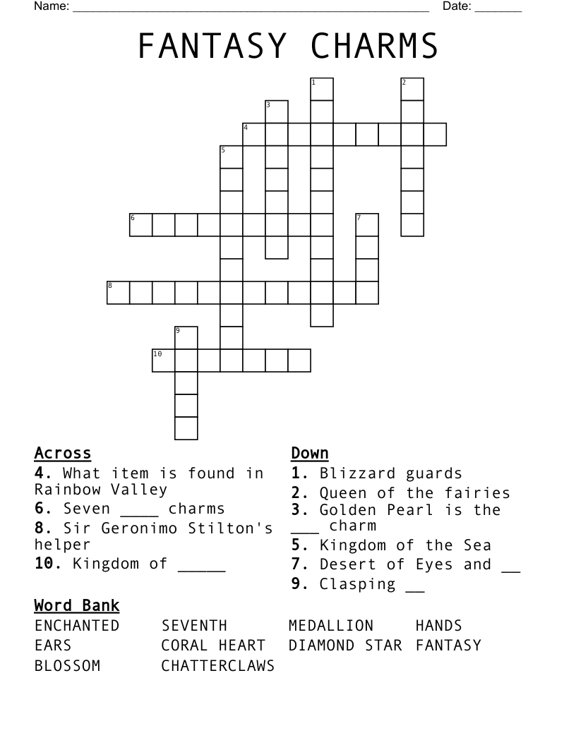 FANTASY CHARMS Crossword