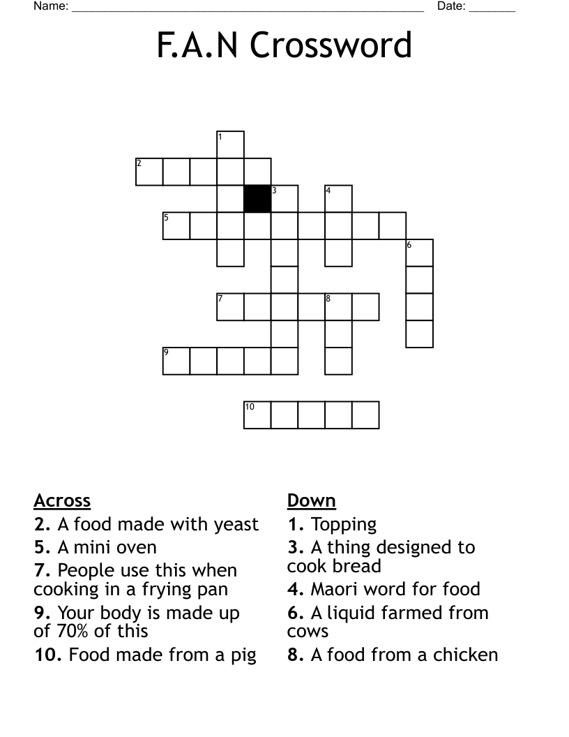 F.A.N Crossword