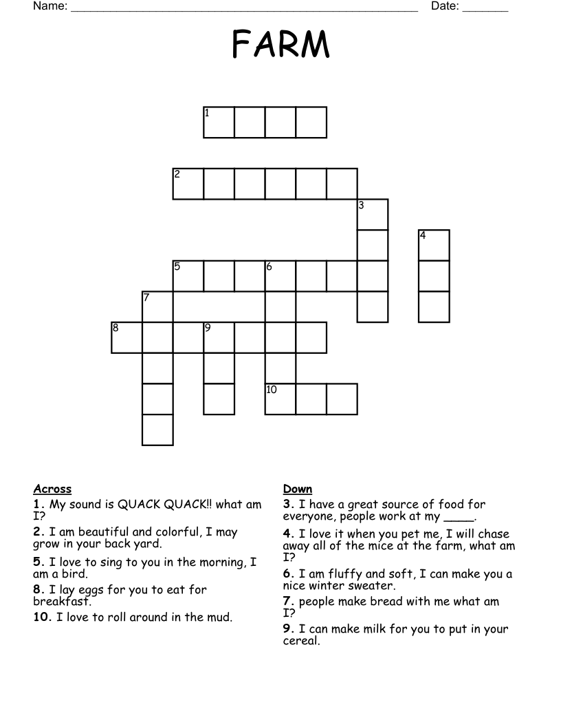 FARM Crossword