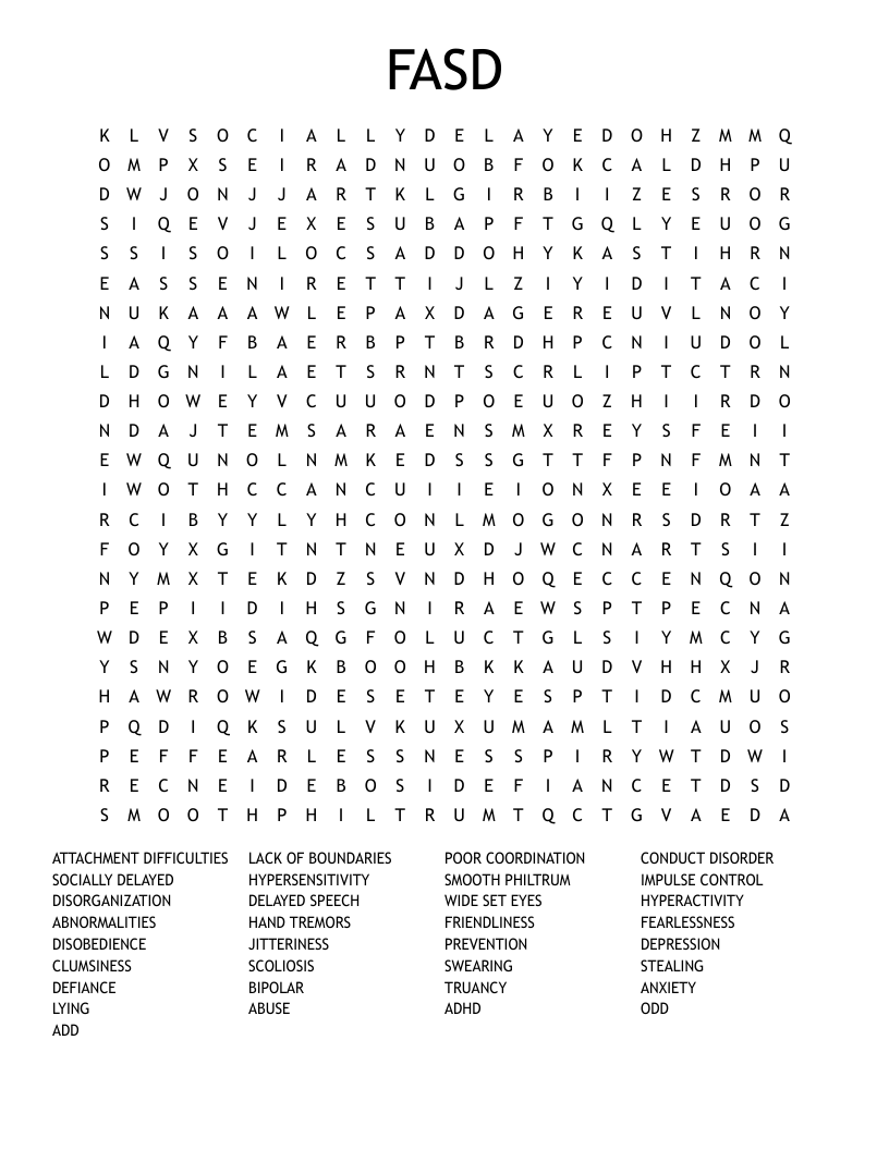 FASD  Word Search
