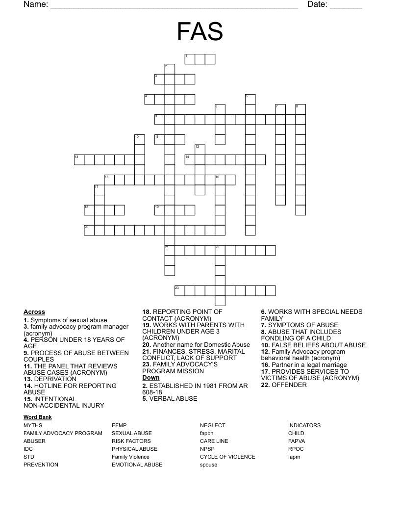 FAS Crossword