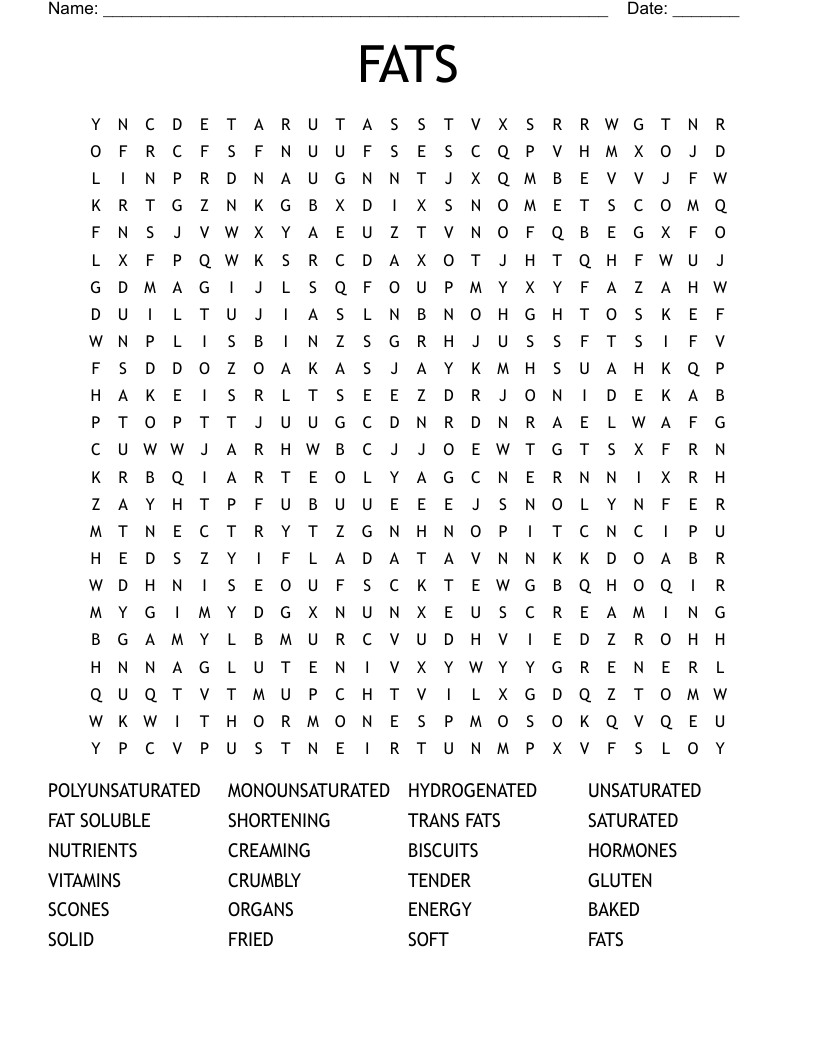 FATS Word Search