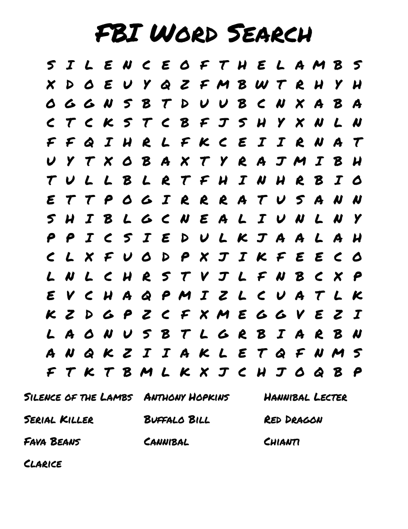 FBI Word Search