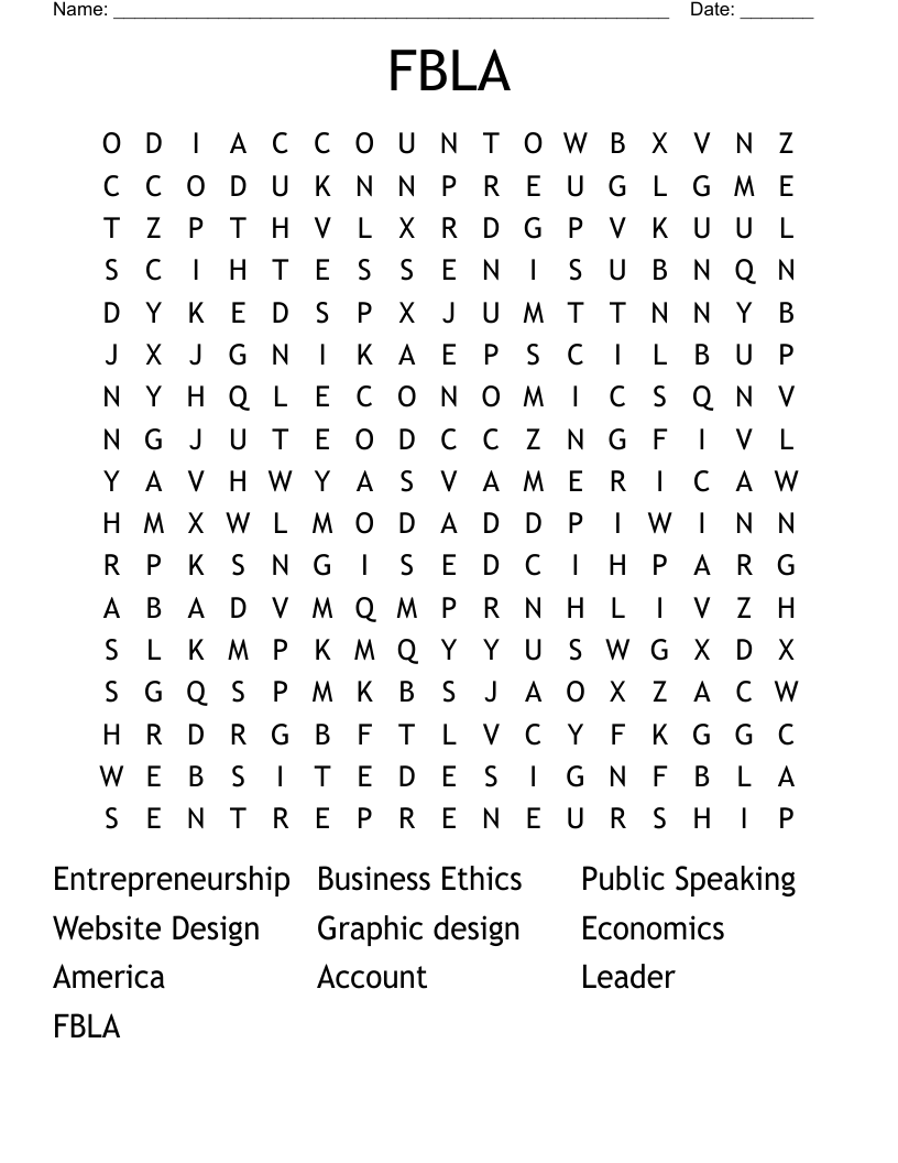 FBLA Word Search