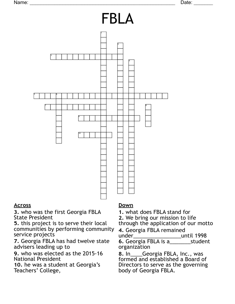 FBLA Crossword