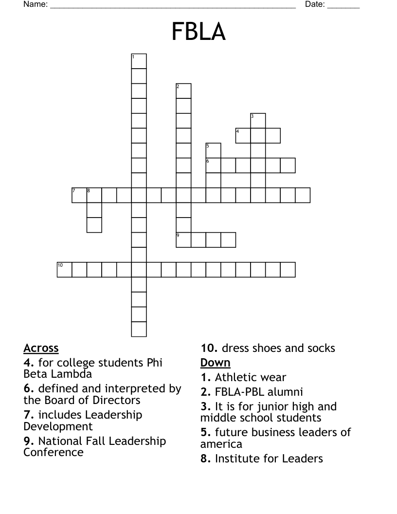 FBLA Crossword