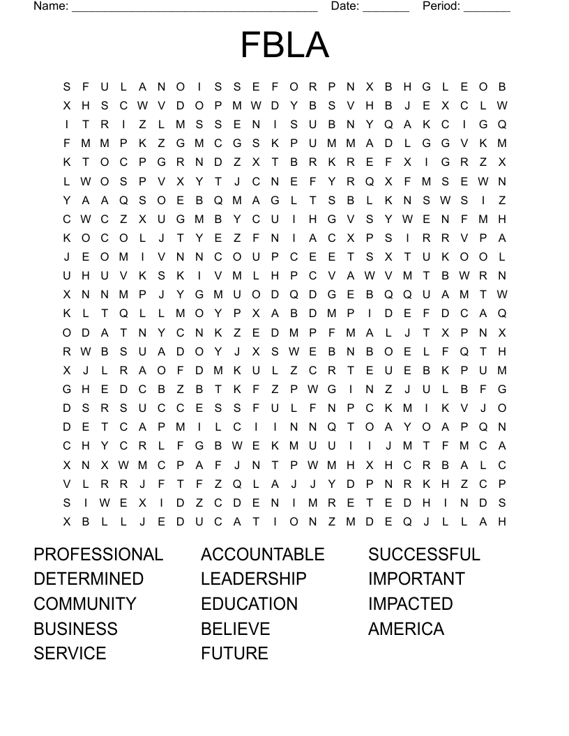 FBLA Word Search