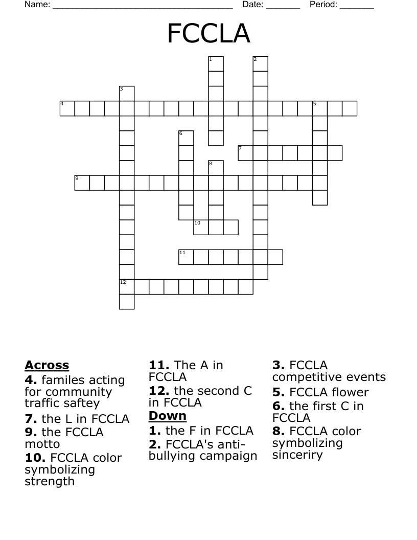 FCCLA Crossword