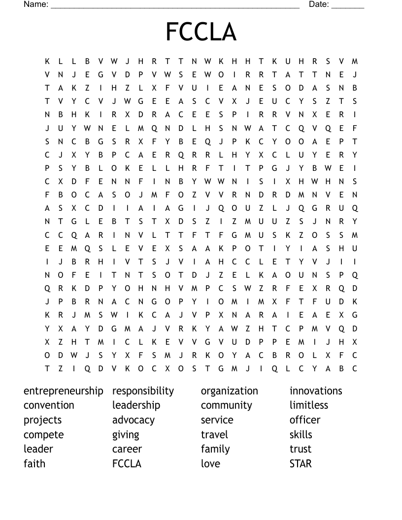 FCCLA Word Search