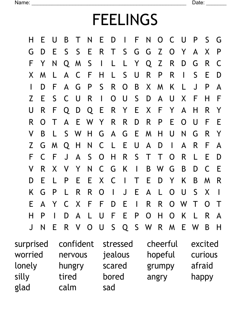 FEELINGS Word Search