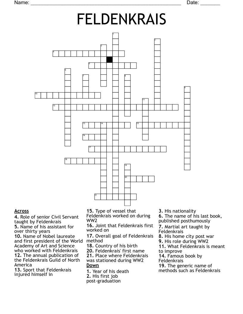 FELDENKRAIS Crossword
