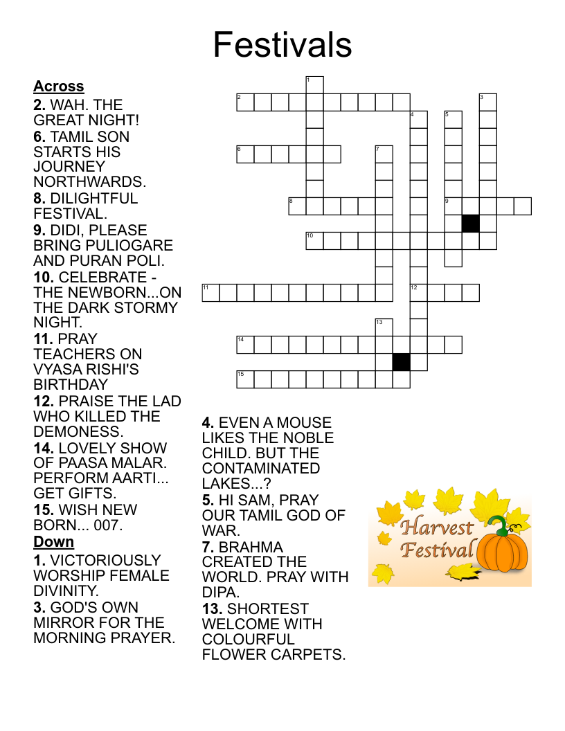 Festivals Crossword
