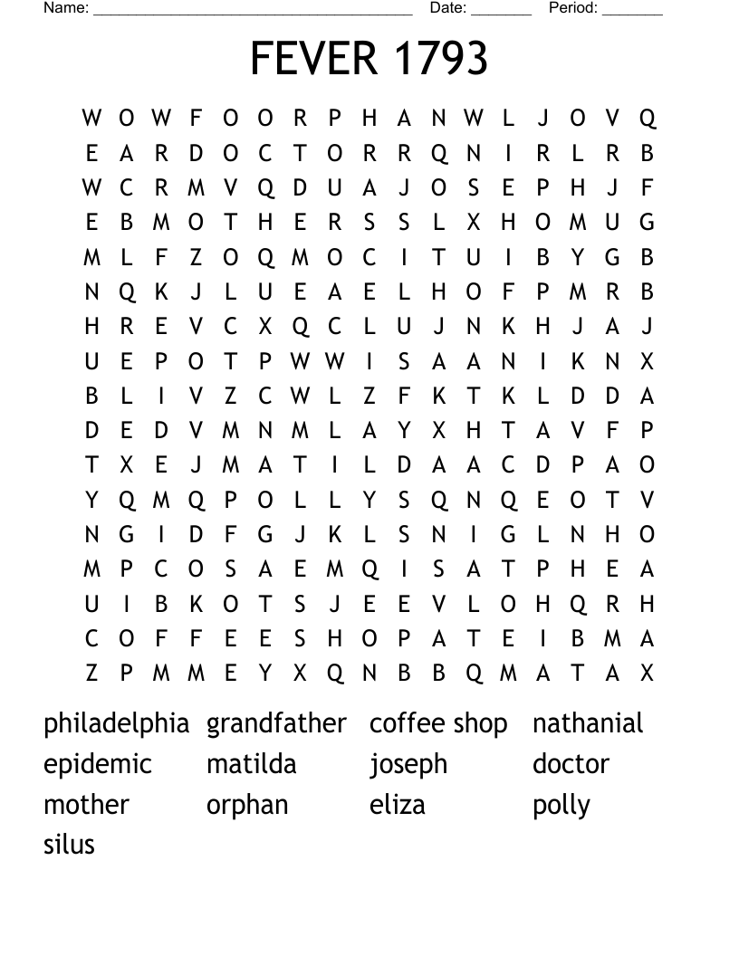 FEVER 1793 Word Search
