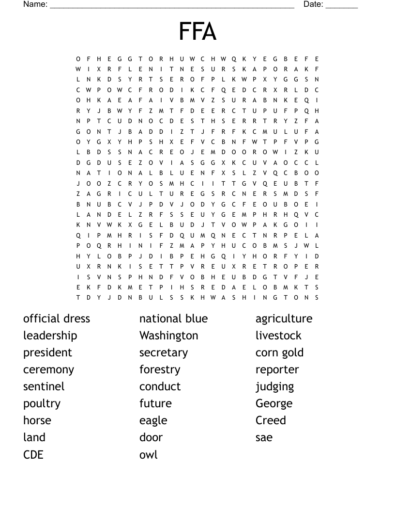 FFA Word Search