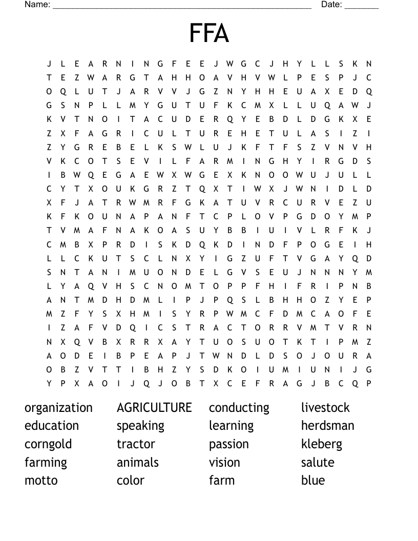 FFA Word Search