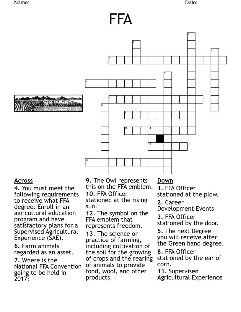 FFA Crossword