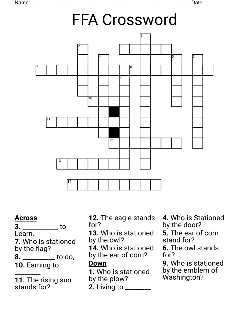FFA Crossword