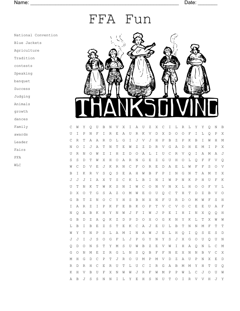 FFA Fun Word Search