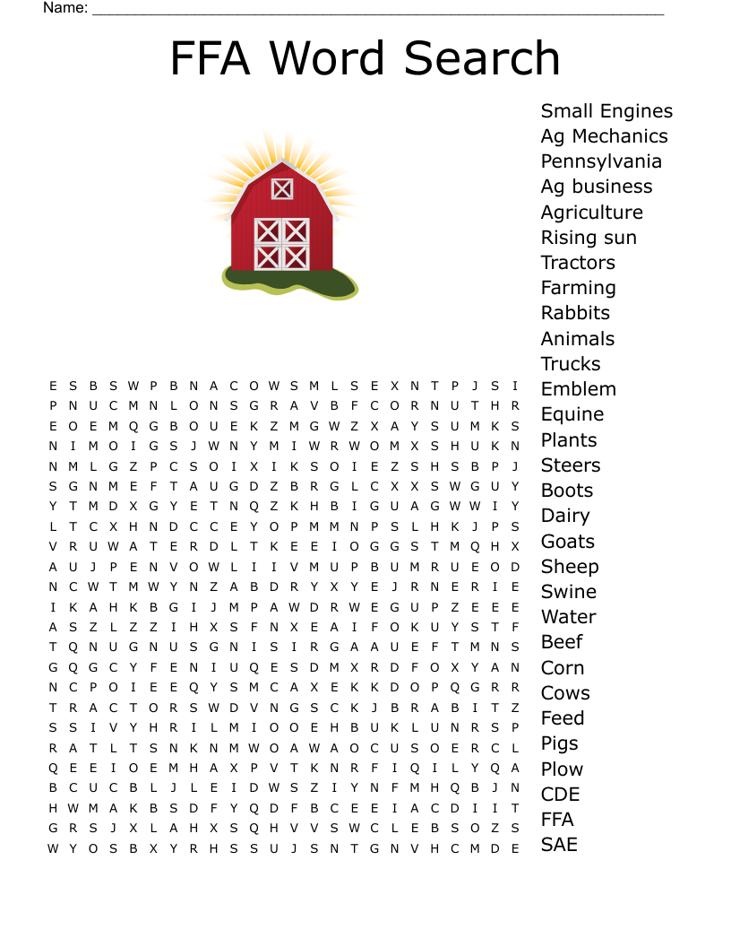 FFA Word Search